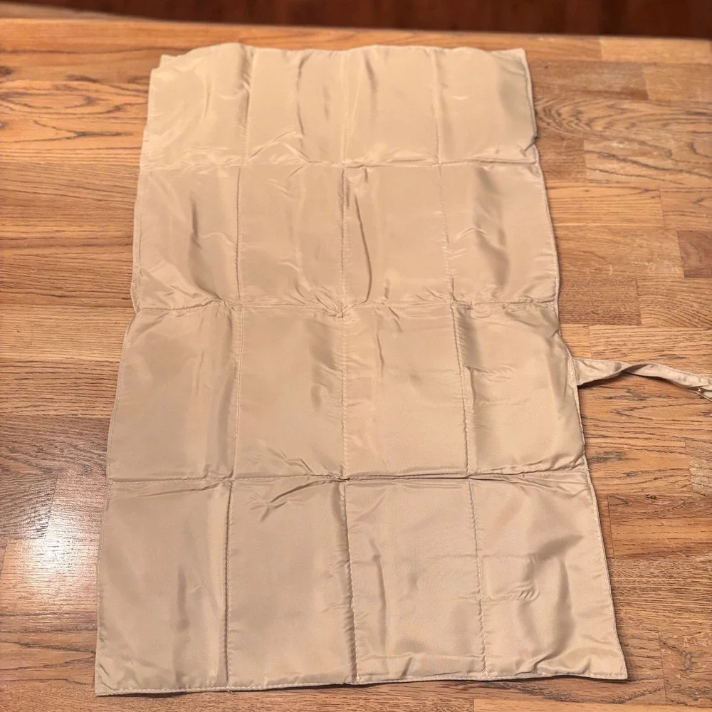 Portable Quilted Padded Travel Changing Pad‎ Mat Foldable Beige Tan Snap Closure